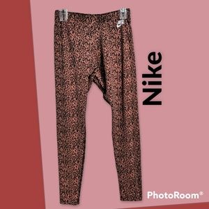 Nike coral leopard print leggings women's size Medium